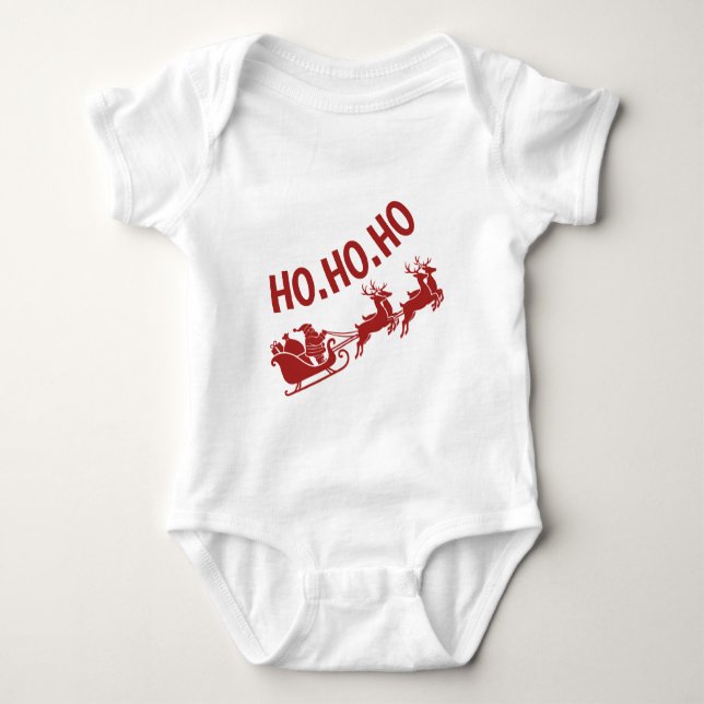 Ho Ho Ho Santa Sleigh Ride Christmas T Shirt (Framsida)