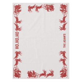 Ho Ho Ho Santa Sleigh Ride Christmas Tablecloth