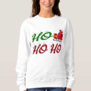 Ho Ho Ho Santa Sleigh-skript för röd grönt vid jul T Shirt