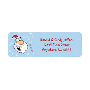 Ho Ho Ho Santa Snöflingor Returadress Etikett
