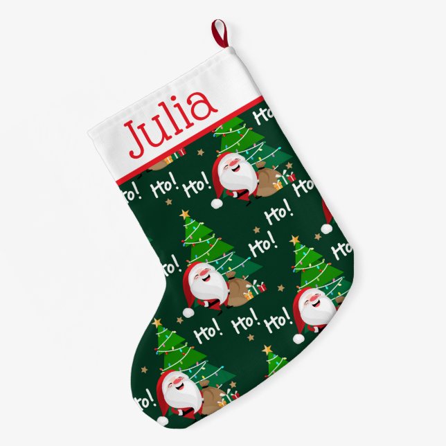 Ho Ho Ho Santa Stor Julstrumpa (Baksidan (Hängande))