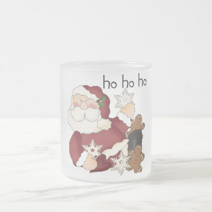 Ho Ho Ho Santa T-shirts och presenter Frostad Glasmugg