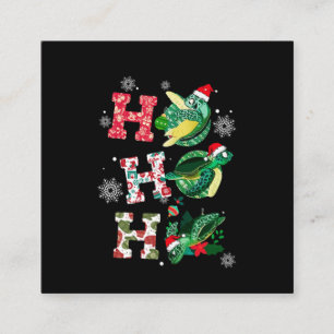 Ho Ho Ho Santa Turtles juldekaler Fyrkantigt Visitkort