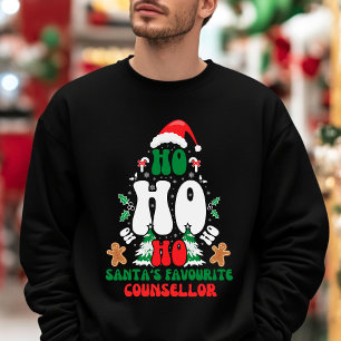 Ho Ho Ho Santa's Favorite Counselor jul Lång Ärmad Tröja