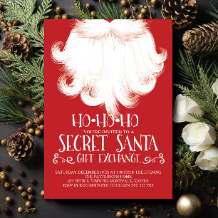 HO HO HO Secret Santa Party Inbjudningar