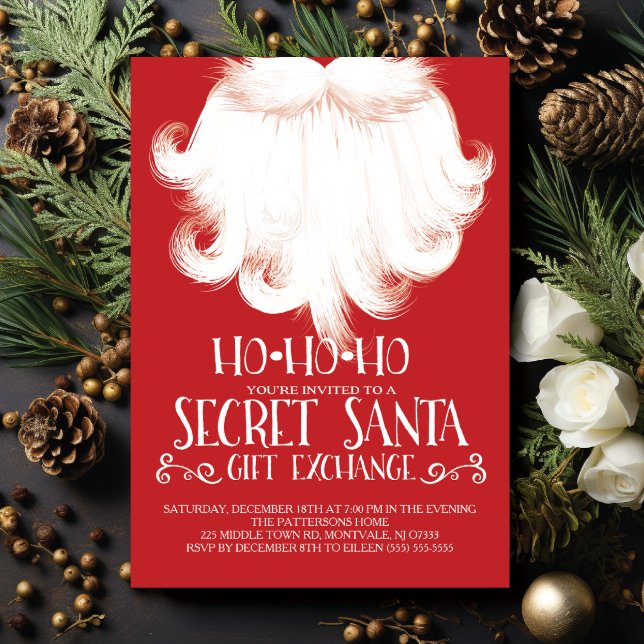 HO HO HO Secret Santa Party Inbjudningar (Skapare uppladdad)