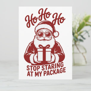 Ho Ho Ho Sluta Stirra På Mitt Paket Snarkig Jul Julkort