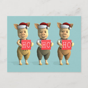 Ho Ho Ho Smågrisar Vykort
