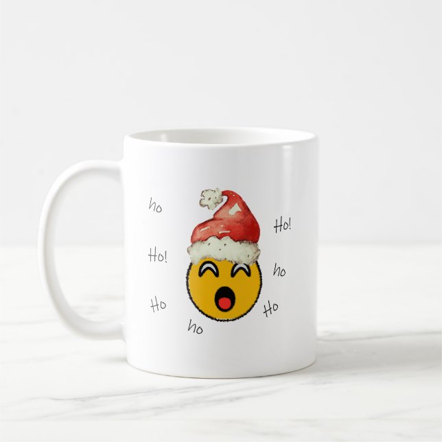 Ho Ho Ho smiley santa Kaffemugg (Vänster)