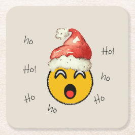 Ho Ho Ho smiley santa Underlägg Papper Kvadrat