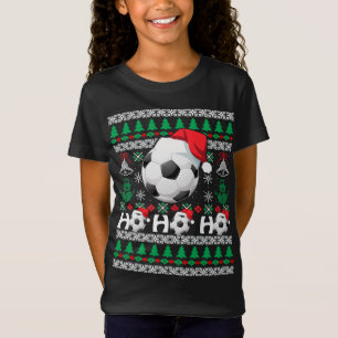 HO HO HO Soccer Ugly jul Sweater Santa Hat G T Shirt