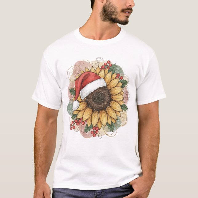Ho Ho Ho Solros Tomte T Shirt (Framsida)