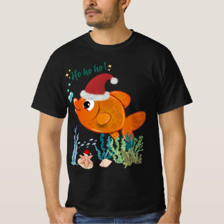 Ho Ho Ho! Söt julfisk som bär tomtehatt Aq T Shirt