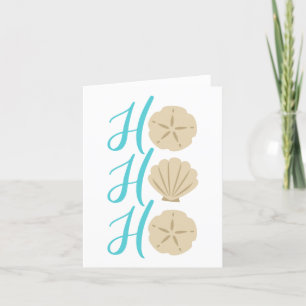Ho Ho Ho Strand Jul Sand Dollar och Skal Helgkort