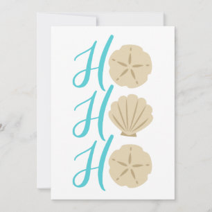 Ho Ho Ho Strand Jul Sand Dollar och Skal Julkort