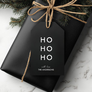 HO HO HO Svart jul Presentetikett