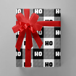 Ho Ho Ho Svart Vitt Chic Jul Buffalo Rutig Presentpapper