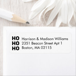 Ho Ho Ho svartvit Returadress jul Returadress Etikett