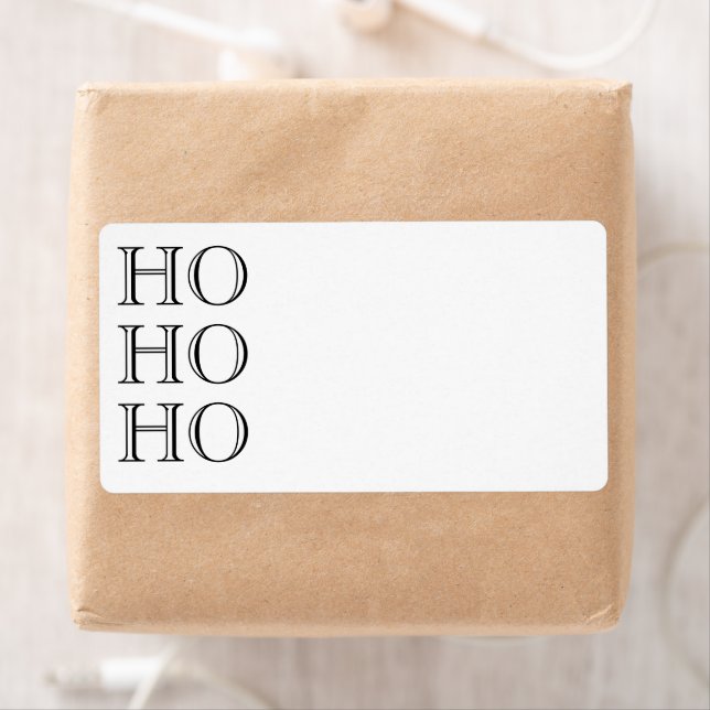 Ho Ho Ho svartvit tom Returadress för jul Fraktsedel (Insitu)