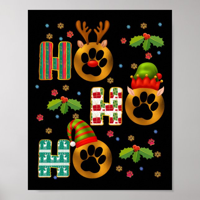 Ho Ho Ho Tass julveterinärtekniker Julafton Poster (Framsidan)