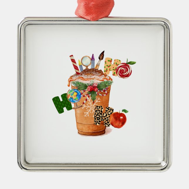 Ho Ho Ho Teacher Julgransprydnad Metall (Framsidan)