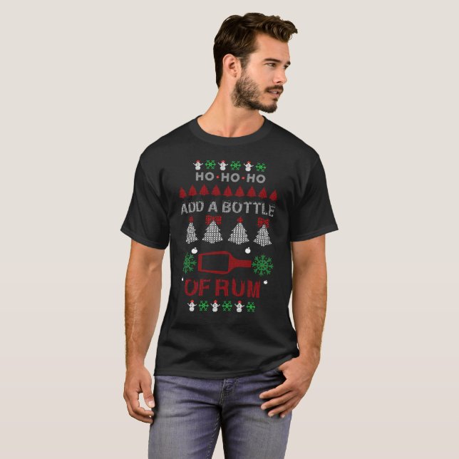 Ho Ho Ho tillfoga en flaska av romT-tröja Tee Shirt (Hel framsida)