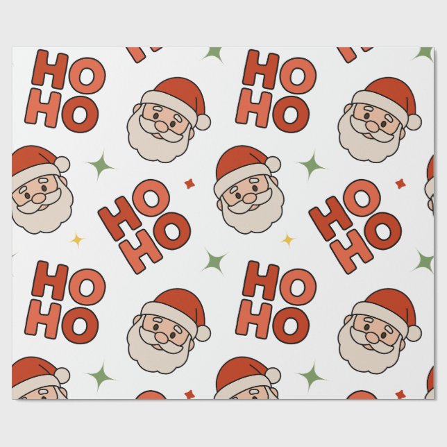 Ho Ho Ho Tomte Inpackningspapper – Kul & Festlig Presentpapper (Platt)