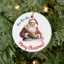 Ho Ho Ho! Tomte jul anpassad keramisk juldekoratio Julgransprydnad Keramik