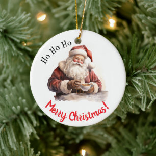 Ho Ho Ho! Tomte jul anpassad keramisk juldekoratio Julgransprydnad Keramik