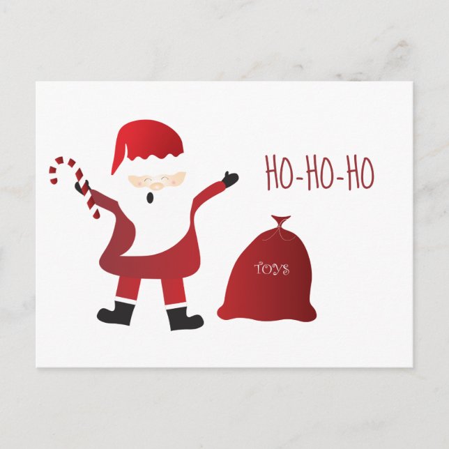 Ho Ho Ho Tomte Jul Tomte Säck Vykort (Framsida)