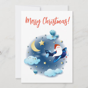 Ho ho ho! Tomte på flygplanet Julkort