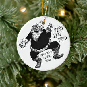 Ho Ho Ho, tomten måste bort - Jolly Rebeljon Julgransprydnad Keramik