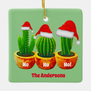 Ho Ho Ho Tre Cactus jul Ornament Anpassningsbar