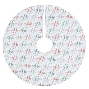 Ho Ho Ho Typografi Mönster Julgransmatta Borstad Polyester