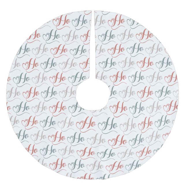 Ho Ho Ho Typografi Mönster Julgransmatta Borstad Polyester (Framsidan)