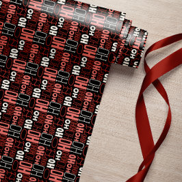 Ho Ho Ho Typography jul Black Presentpapper