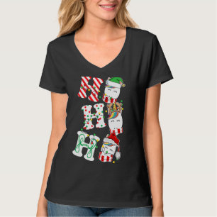 Ho Ho Ho Unicorn Ljus Santa Hat rener ELF Chr T Shirt