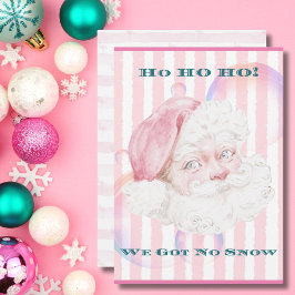Ho Ho Ho Vi Har No Snö Rosa Santa Tropical Julkort