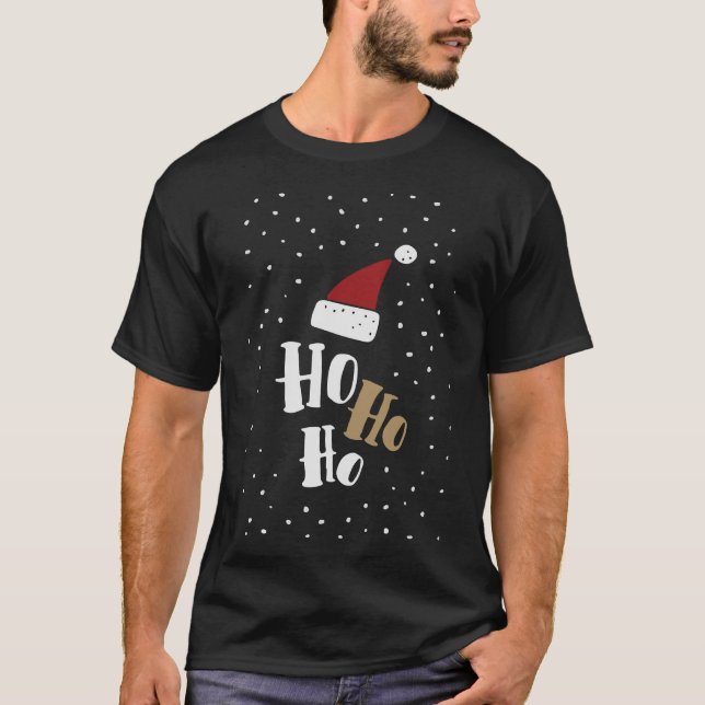 Ho Ho Ho, Vintage jul   T Shirt (Framsida)