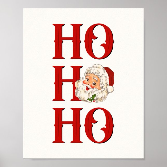 Ho Ho Ho Vintage Santa Helgdag Poster (Framsidan)