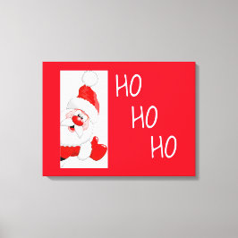 Ho Ho Ho Wave Santa/Wrapped Canvas