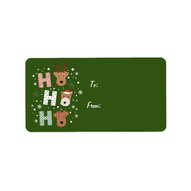 Ho Ho Ho Welsh Terrier God jul Adressetikett (Framsidan)