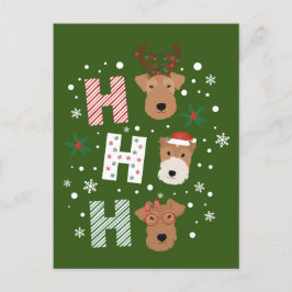 Ho Ho Ho Welsh Terrier God Jul Vykort