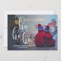 Ho Ho Ho White Overlay Helgdag Photo