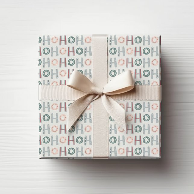 Ho Ho Ho Wrapping Papper Presentpapper (Modern Christmas Holiday Ho Ho Ho Wrapping Paper by Painted Paperie
)