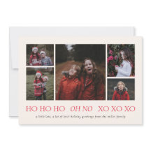 HO HO HO XO XO Belet Helgdag Photo Card