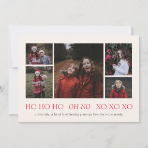 HO HO HO XO XO Belet Helgdag Photo Card Julkort