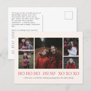 HO HO HO XO XO Belet Helgdag Postcard Helg Vykort