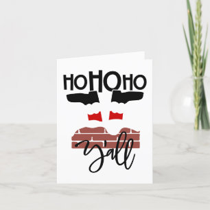 Ho Ho Ho Y'all Funny Jultomten i Skorsten Helgkort