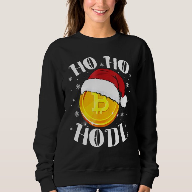 Ho Ho Hodl Crypto Bitcoin Santa Hat Cryptocurrency T Shirt (Framsida)